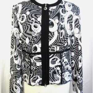 VTG BnW Abstract Print Jacket